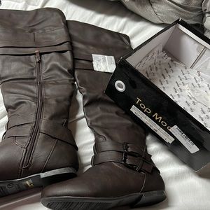 Top Moda over the kneel NIGHT 79 Brown boots. New in box Size 6 women’s